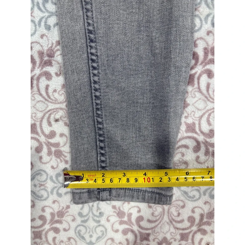 Pull&Bear Mens Grey Distressed Carrot Fit Tapered Jeans Size 32 Slim Stretch